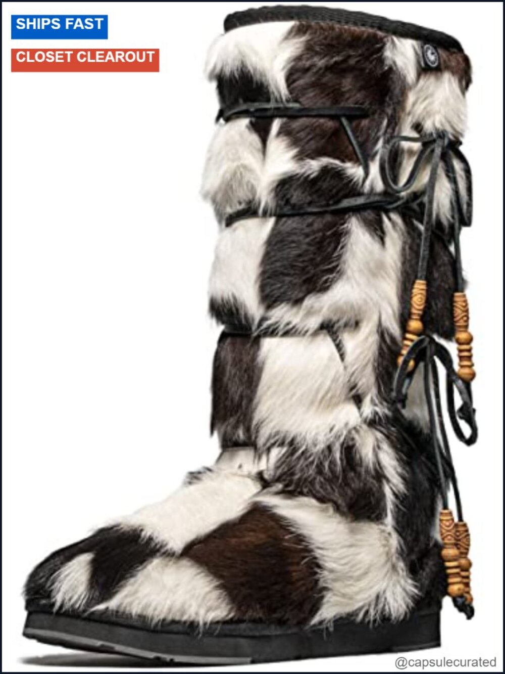 Shearling Lined Knee High Snow Boots Women's Winter Fur Warm